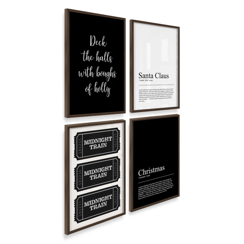 Tidings in Type Art Prints, H 17,5 po x l 54 po, Or poli