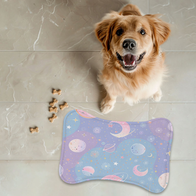 Light Star Patterns - 1 Piece Bone Shape Feeding Mat