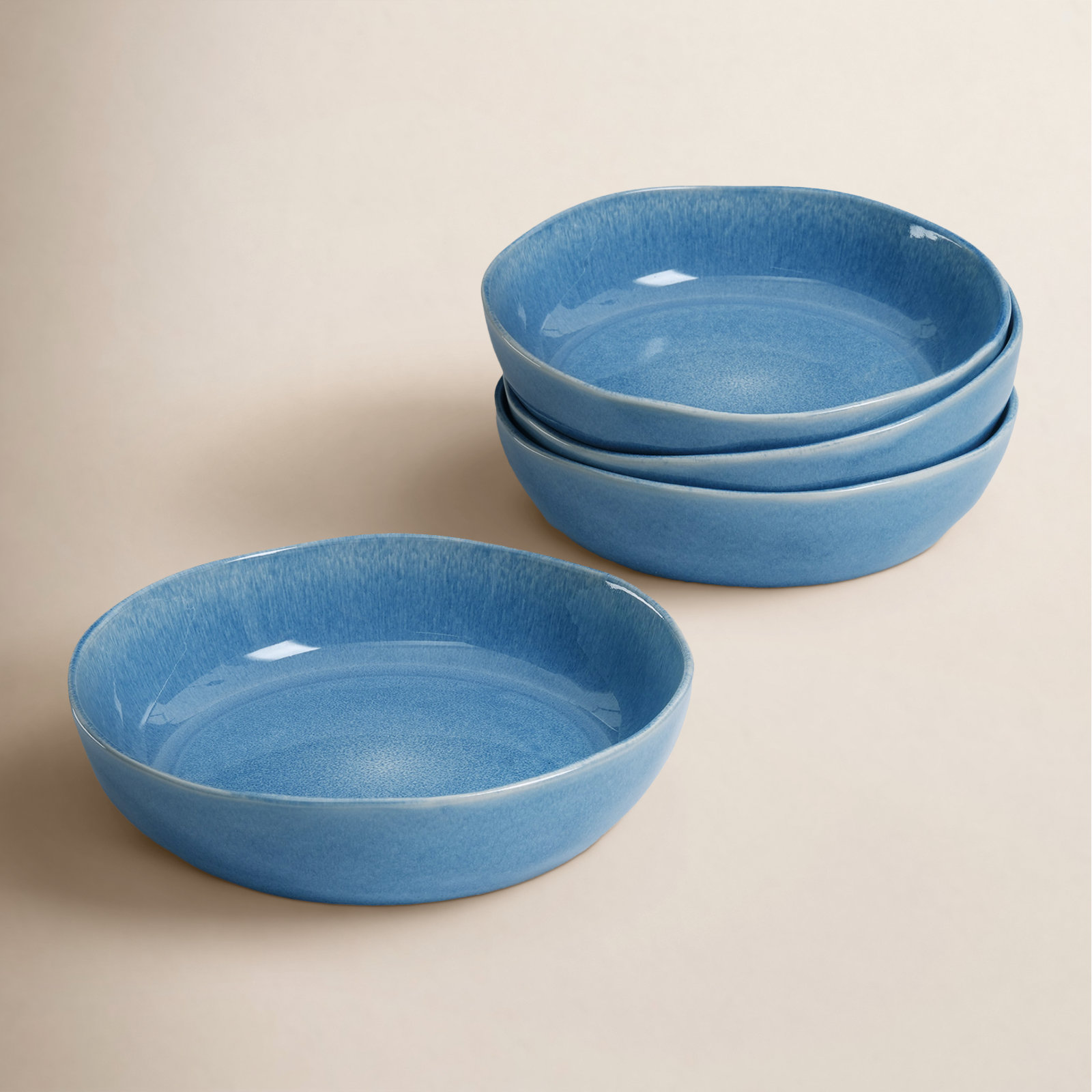 Isobel Stoneware Pasta Bowl, Lagoon Blue