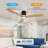 52'' Natural Log Recessed Mount Ceiling Fan Light With Lighting And Remote Control, Log Colour Wooden Fan Blade, Silent Reversible Dc Motor, Light Memory, 6 Speed, Suitable For Bedroom/living Room Etc.