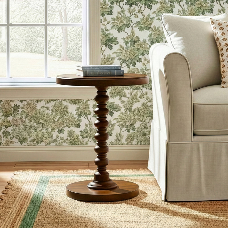 Fiama End Table, Hazelnut, 22.25" H x 17" W x 17" D