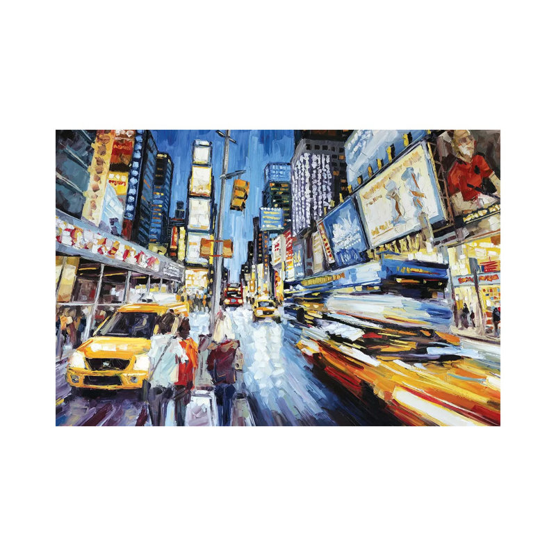 Times Square At Dusk 1 Piece Wrapped Canvas Wall Art, 152.5 cm H x 101.5 cm W