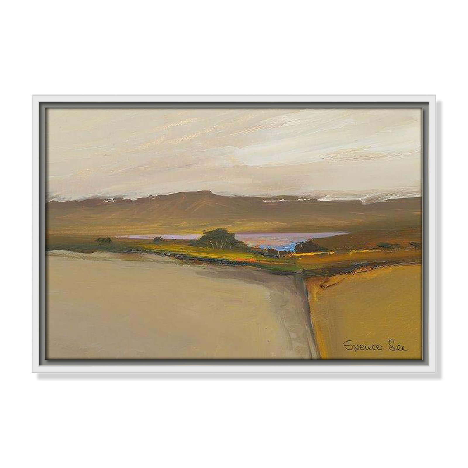 Heaven And Earth IV by Spencer Lee, 13.5'' H x 19.5'' W x 2'' D, White Framed
