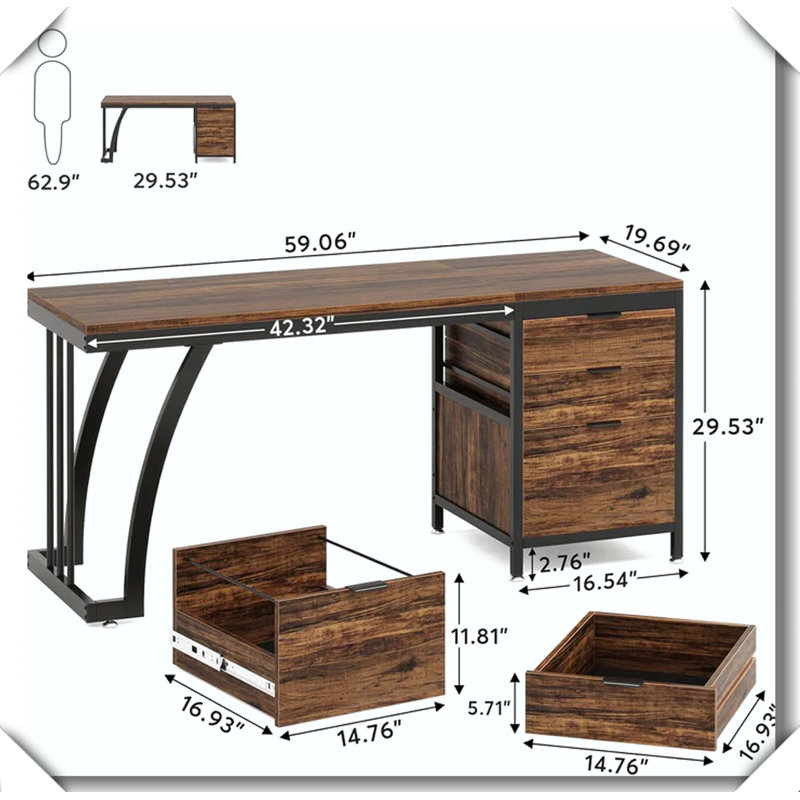 Bureau d'ordinateur extensible