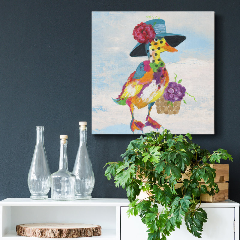 Groovy Duck and Sky - impression sur toile tendue, H 10 po x l 10 po x P 1,5 po