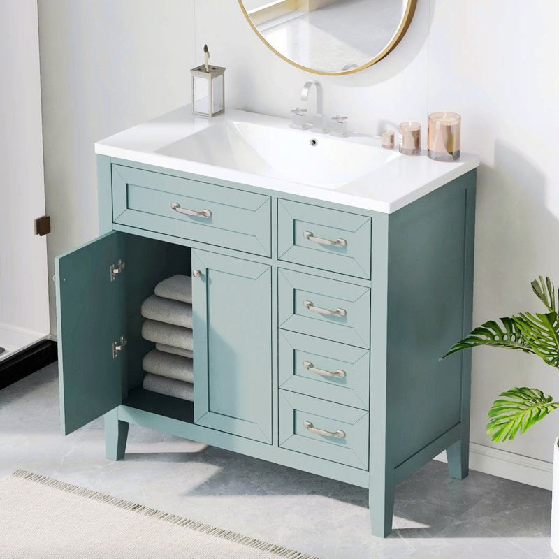 Rangement pour salle de bain Krashna, Vert