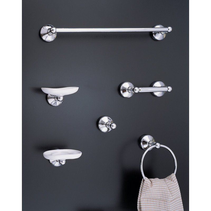 Porte-peignoir mural Sacramento, laiton massif par Strom Living, Chrome