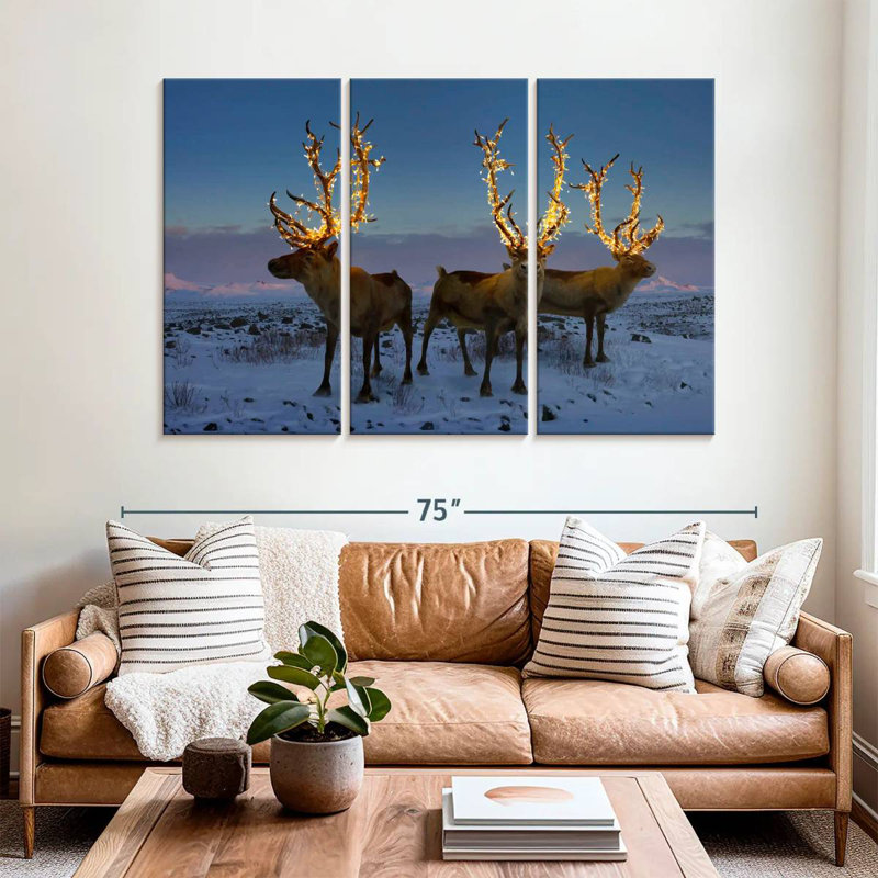 Brampt Illuminated Reindeers, 42" H x 65" W