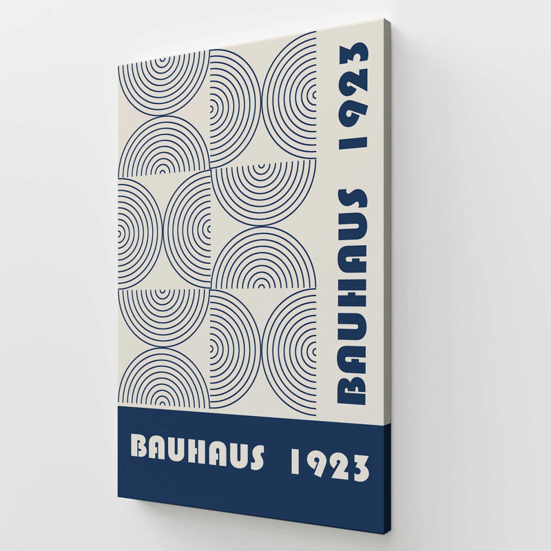 Bauhaus 1923, toile tendue bleu marine, H 54 po x l 36 po x P 1,25 po, Toile tendue