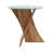 Modern Acacia Wood & Glass Accent Table Contemporary Side Table for Living Room, Bedroom, Home & Office 21" Brown