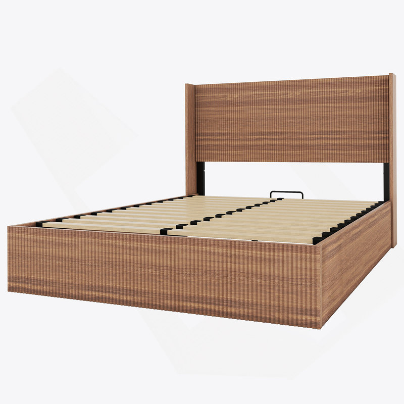 Cadre de lit, lit plateforme pour chambre à coucher, Grand lit, Bois naturel