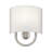 1 Light Brushed Nickel ADA Sconce With Hand Crafted Off-White Fabric Shade-2022549229