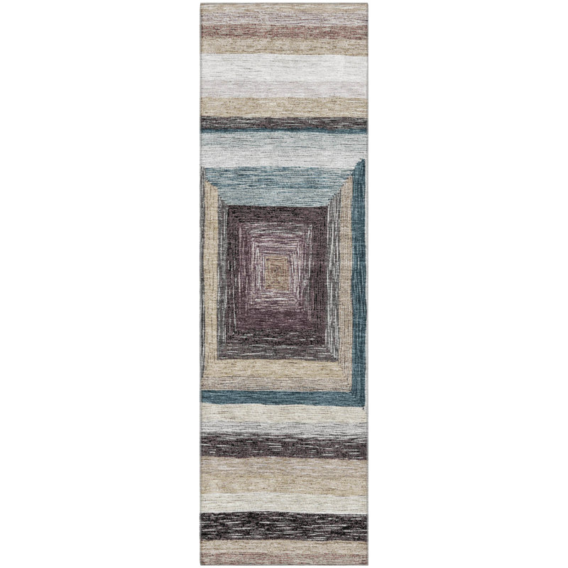 Premium Machine Washable Millbrook AMF1957 Geometric Rug, Runner 2'3" x 7'6"
