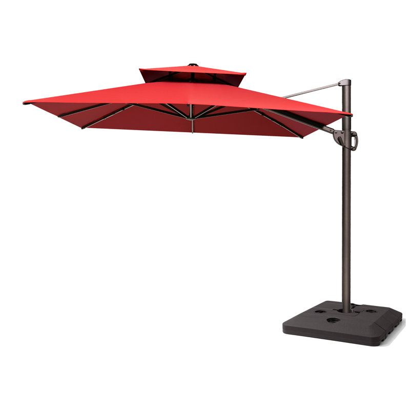 128' X 104' Rectangular Cantilever Umbrella with Weighted Base, Rouge