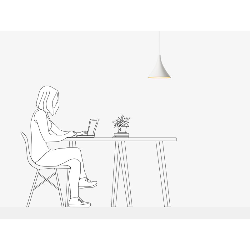 Gota Pendant Light, Snow, White, 20" H x 9.84" W x 9.84" D