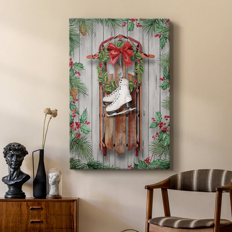 Traîneau et patins - galerie Cavas sur mesure, H 12 po x l 8 po