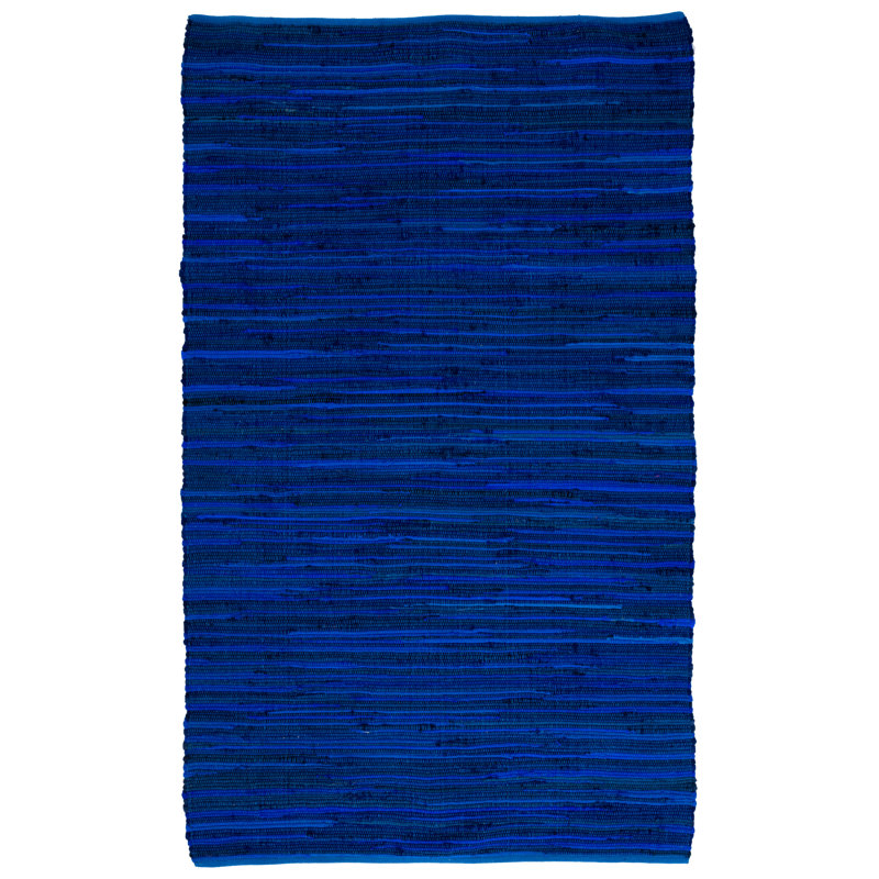 Burkhart Rug Hand Woven Cotton Striped Rug, Rectangle 6' x 9'