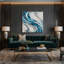 Abstrait art fluide sur toile grise 54-1147479229