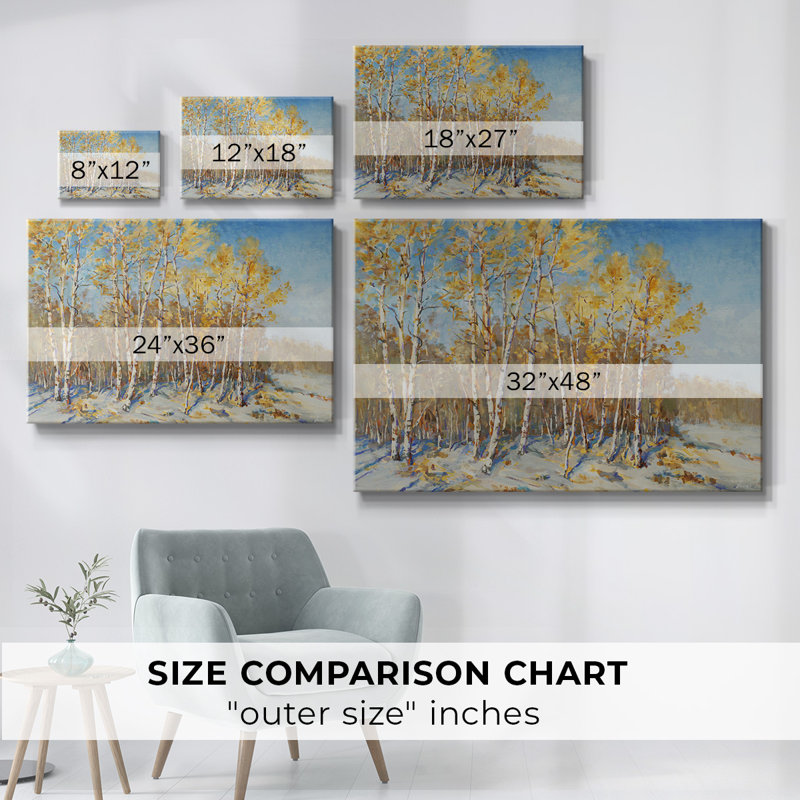 Arbres d'automne - Toile tendue avec châssis, H 18 po x l 27 po