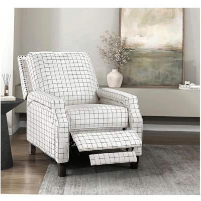 Fauteuil inclinable à dossier poussoir de style transitionnel blanc cassé auto-inclinable 1 pièce