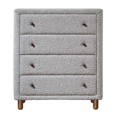 Commode 4 tiroirs Cleo, boucle grise