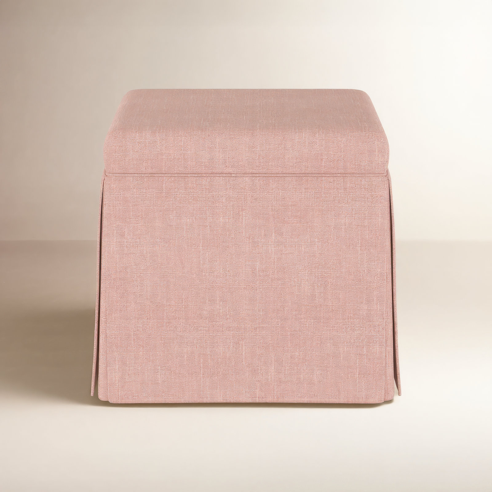 Bash Upholstered Storage Ottoman, Pink Polyester Blend