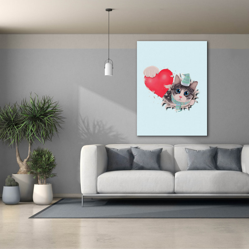«Cat Steal Heart» par Tummeow, reproduction d'art sur toile, H 54 po x l 40 po x P 1,5 po