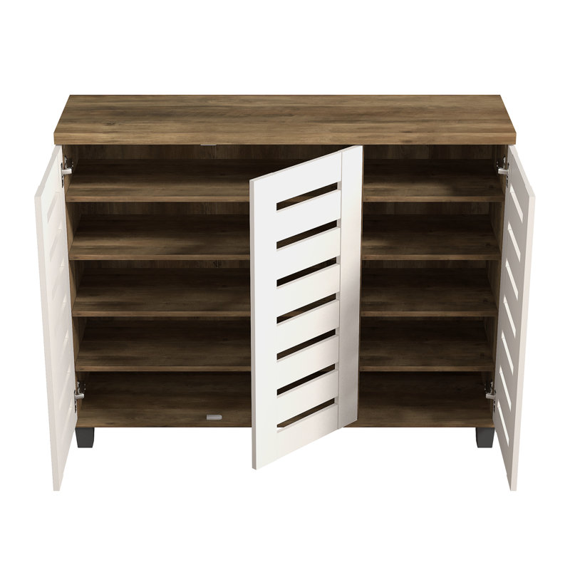 Lismore Shoe Storage Cabinet Up to 20 Pairs, Knotty Oak/Parchment