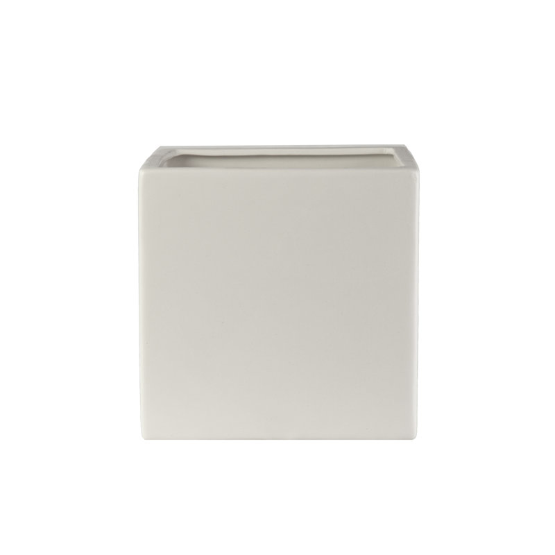 Boîte à fleurs en céramique, Blanc, H 7 po x l 7 po x P 7 po