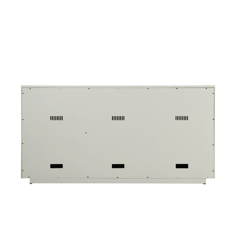 Breeze 66'' Light Wood and Metal Sideboard with Storage