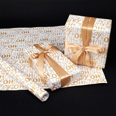 Christmas Decorations Gold-Foil Christmas Wrapping Paper  118IN  Roll 80 Gsm Thick Gift