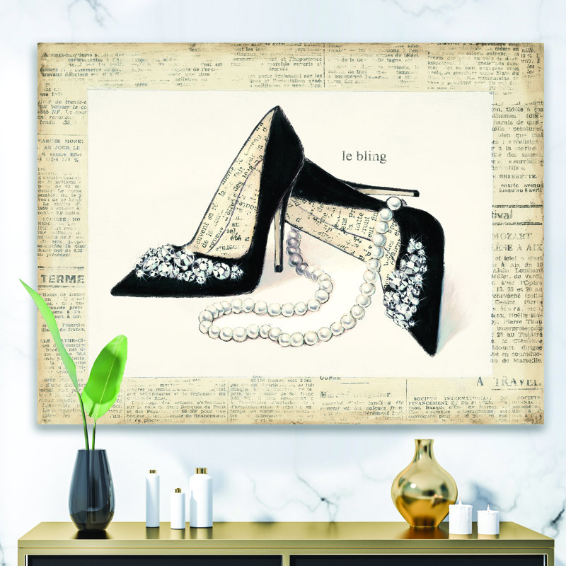 Glamour Black Diamond Stiletto I - impression sur toile tendue, H 36 po x l 46 po x P 1,5 po