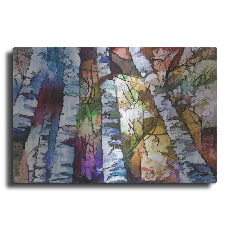 «Aspen blanc et bouleaux» par Lena Owens, H 12 po x l 16 po