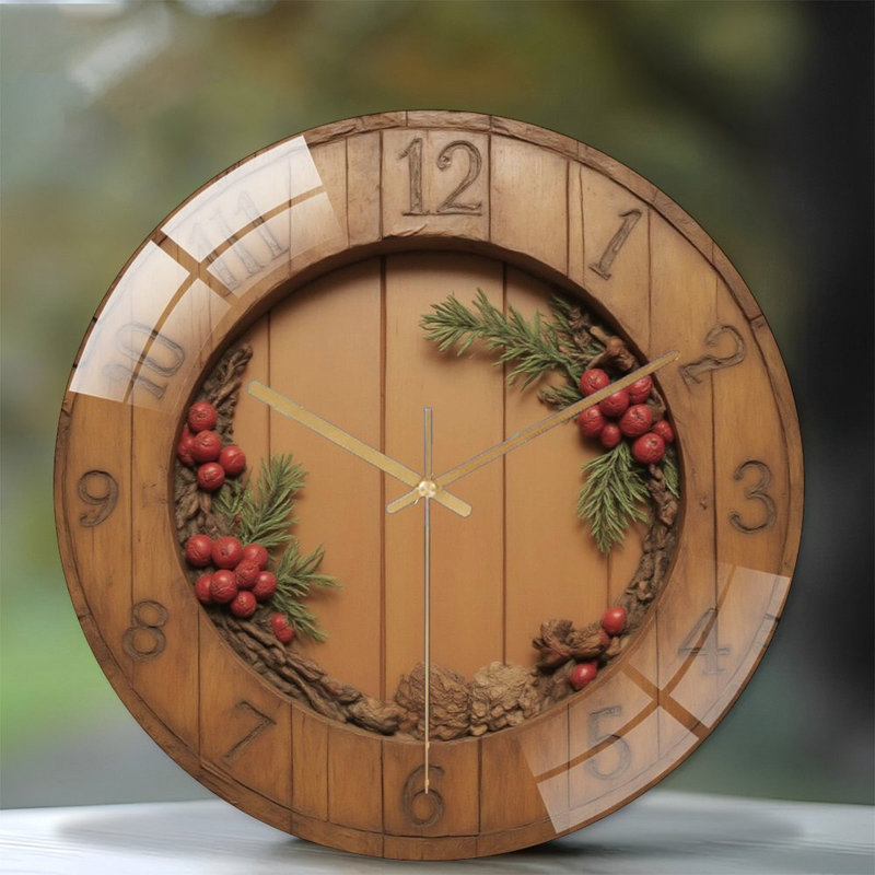 Horloge murale en bois 12 po