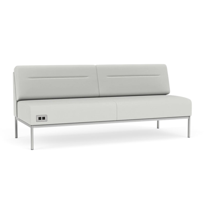 Canapé Darsey, Avec alimentation, Argent argent, Ombre portes ouvertes