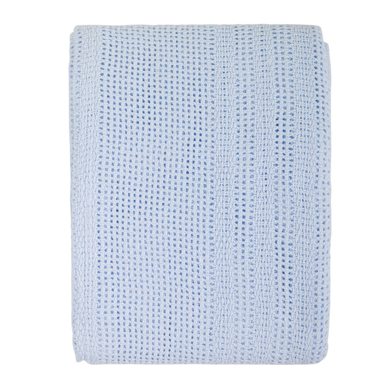 Bryan Cotton Baby Blanket, 100cm W  x 150cm L, Blue