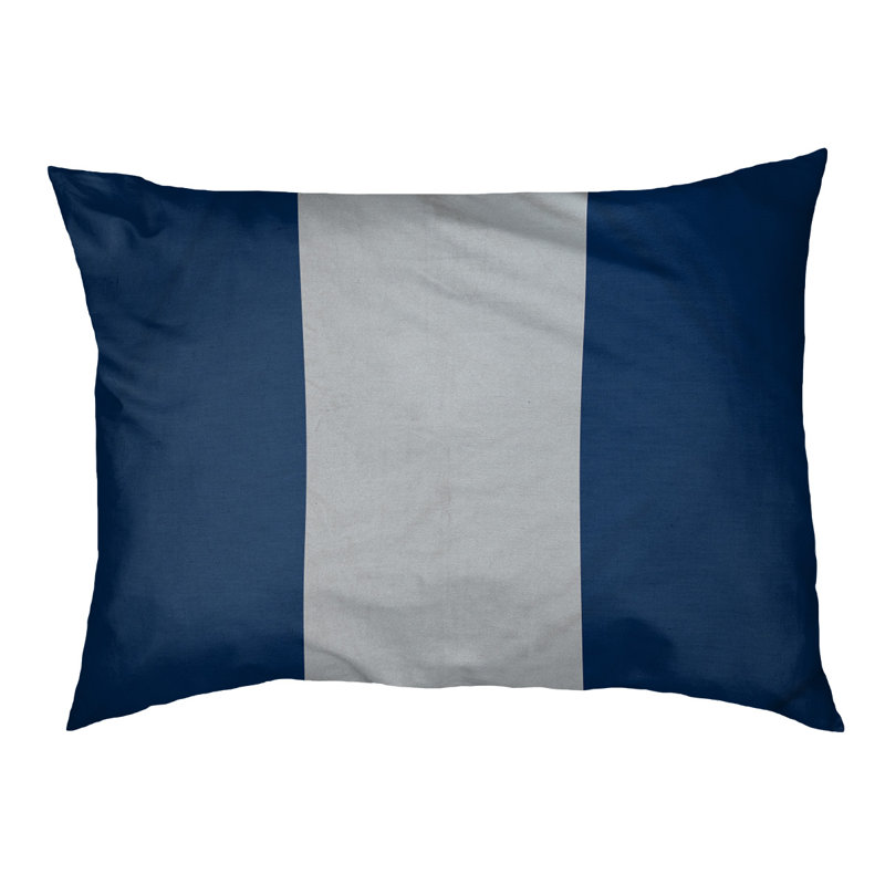 Coussin Detroit, Extra Large (50" W x 40" D x 17" H), Navy Blue/Silver/Navy Blue