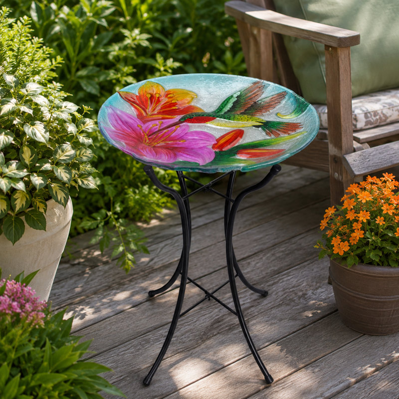 Bain d'oiseaux en verre Liviana