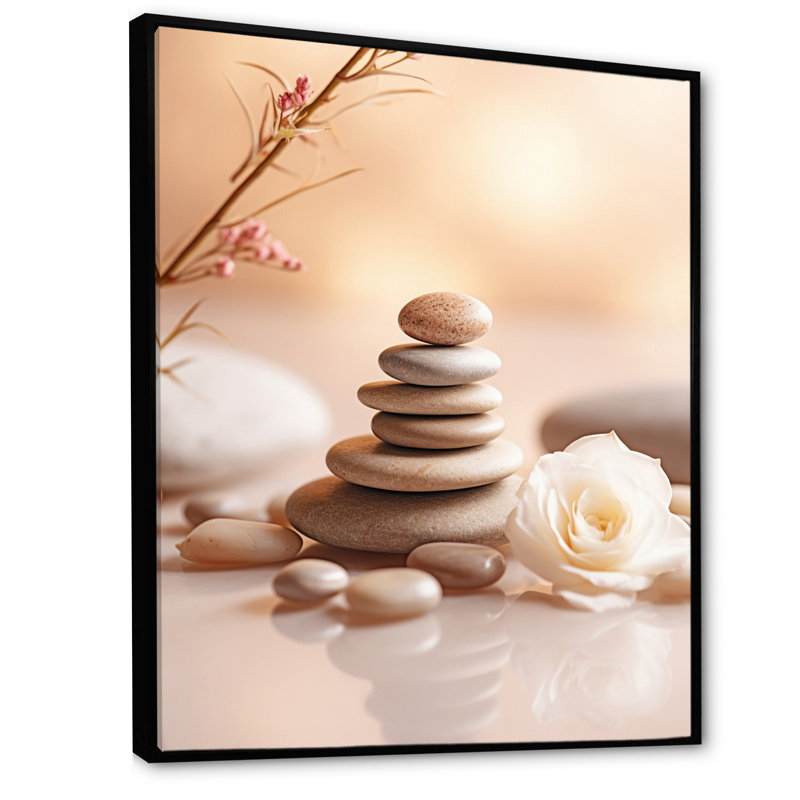 Spa Serenity Zen Stones délicat équilibre Cairn I - art mural en pierre spirituelle, H 32 po x l 16 po x P 1 po