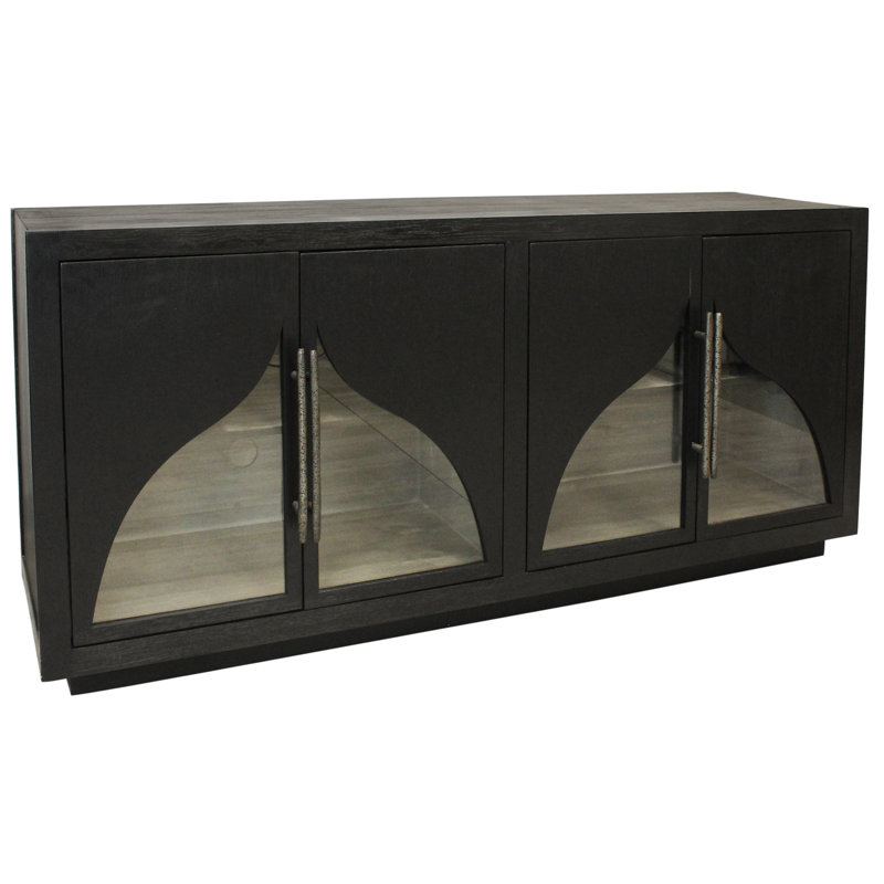 Kate 4-door Solid Wood Sideboard With Acacia Wood, Dark Brown