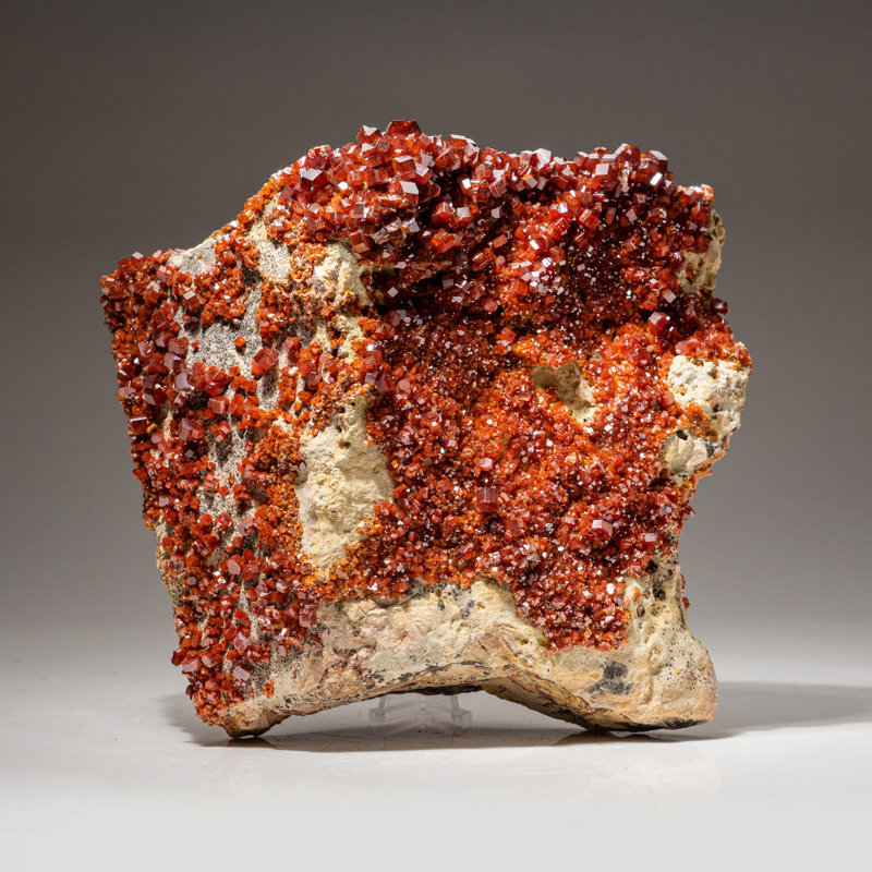 Vanadinite Crystal Cluster On Matrix from Mibladen, Atlas Mountains, Kh©Nifra Province, Morocco