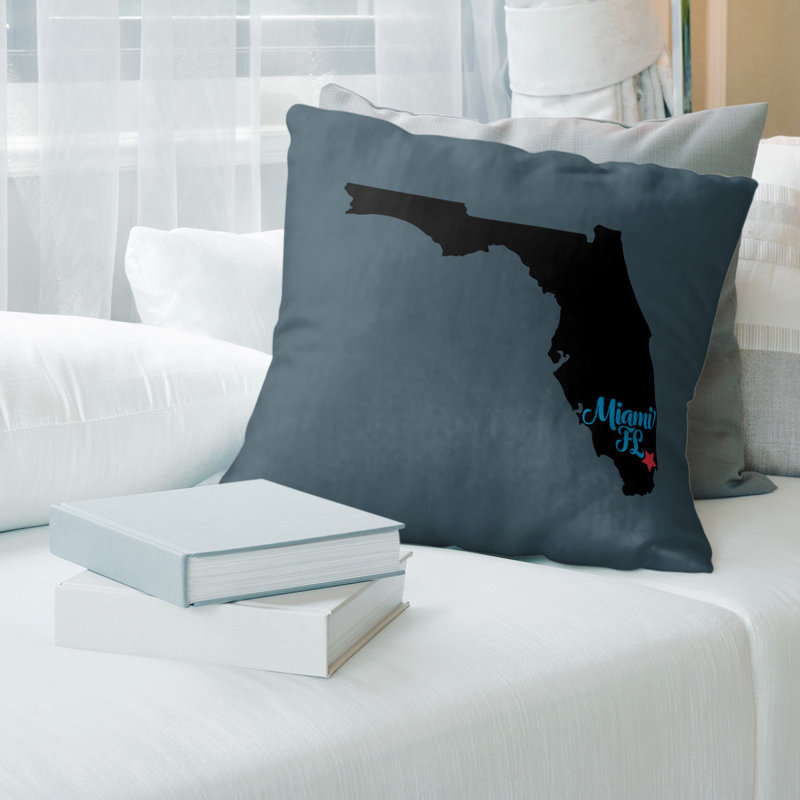 Cotton Blend Reversible Pillow Cover, 26" x 26", Dark Gray/Black, Miami