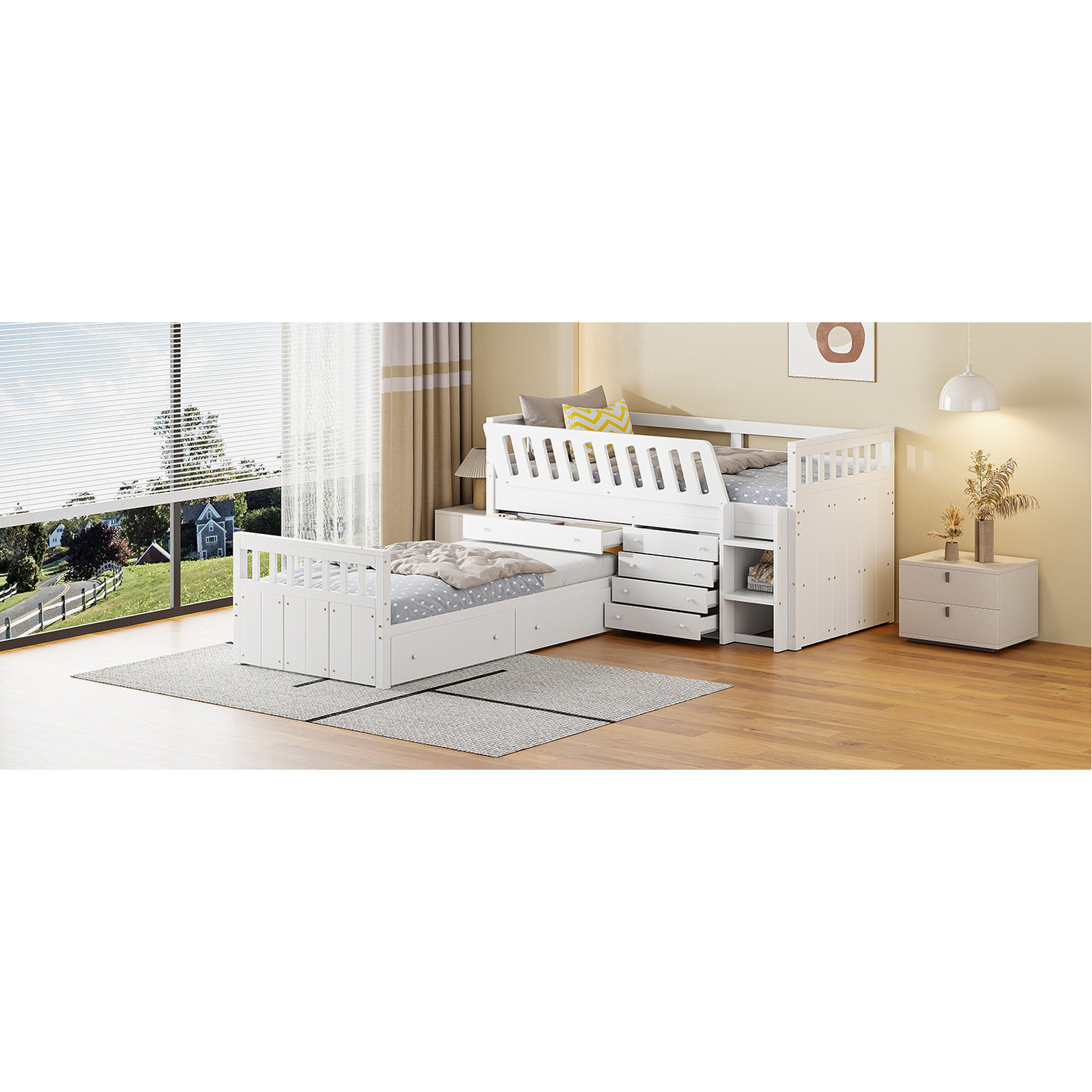 Harriet Bee 7 Twin Loft And Platform Bed - Stylish With 7 Drawers, Long ...