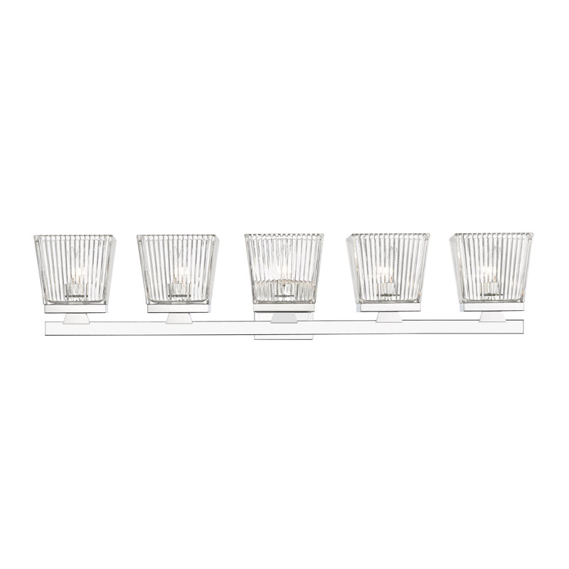 Meuble-lavabo 5 lumières Panora, Chrome