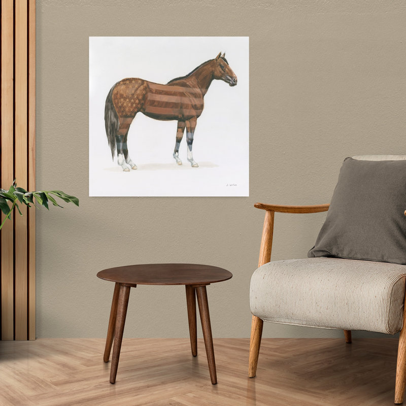 Cheval américain, art contemporain abstrait, H 24 po x l 24 po