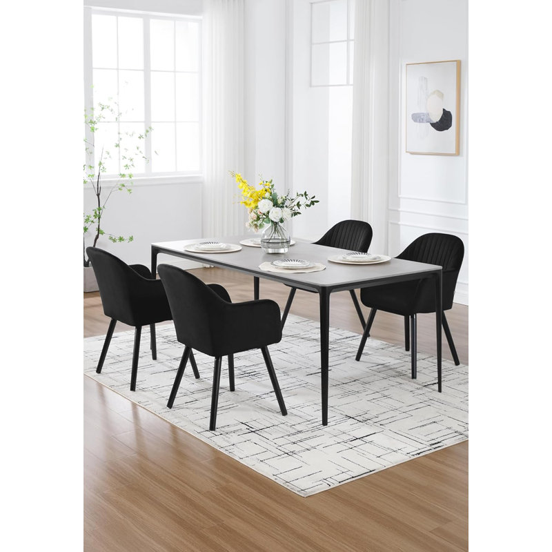 Deana Upholstered Dining Chair, Black