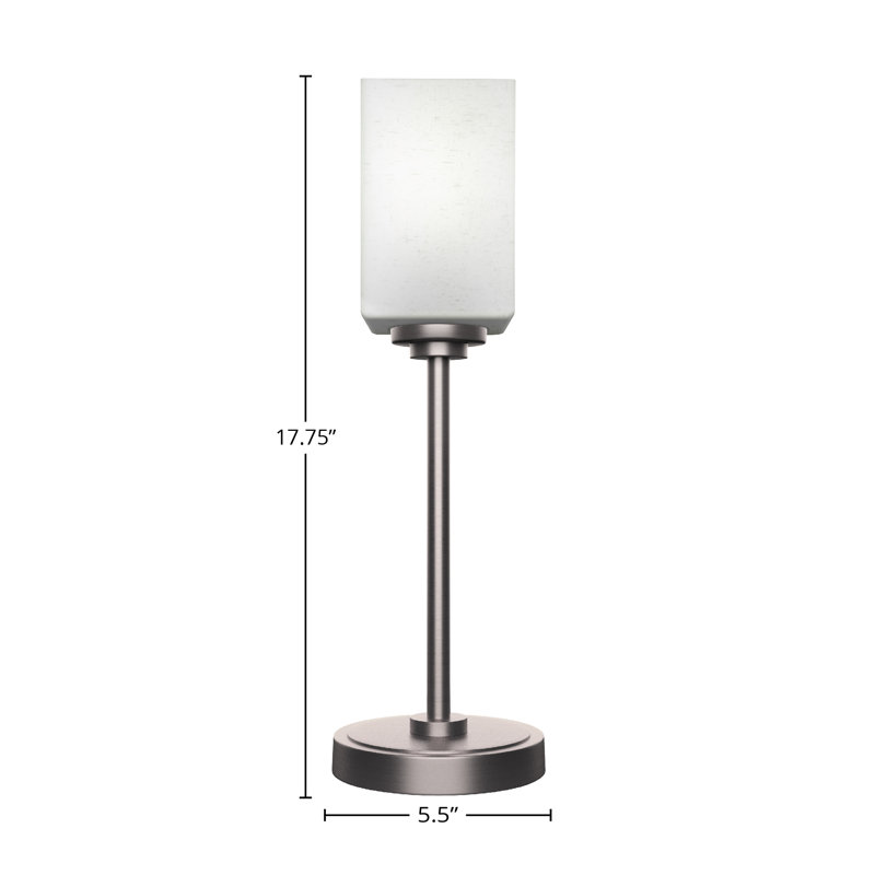Aneka Accent Lamp Shown In Graphite Finish With 4" Square White Muslin Glass