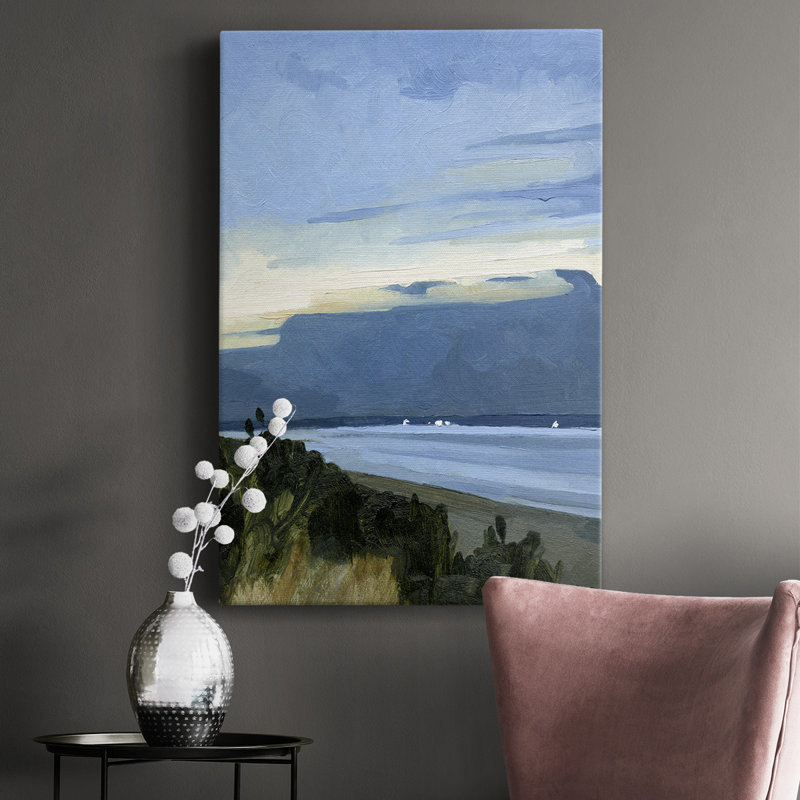 - Peinture sur toile tendue, H 48 po x l 32 po x P 1 po
