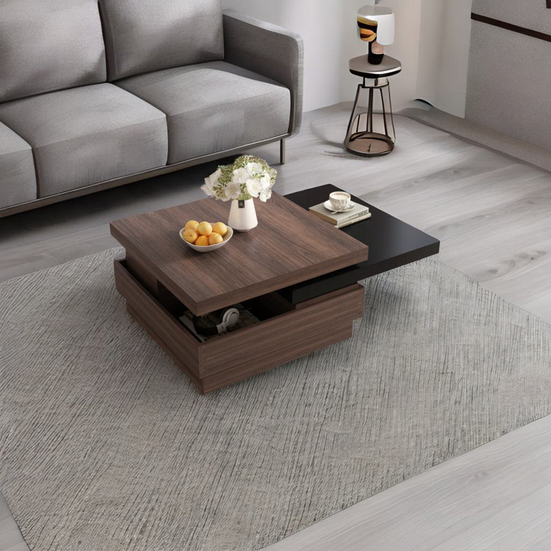 Table basse rotative, Brun / Noir