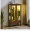 Vitrine en verre avec 4 tablettes et porte, bibliothèque de plancher sur pied pour un rangement élégant